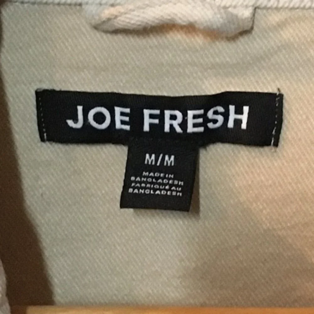Joe Fresh Off-White Cotton Denim Cropped Jacket M | Oversized - Picture 9 of 10